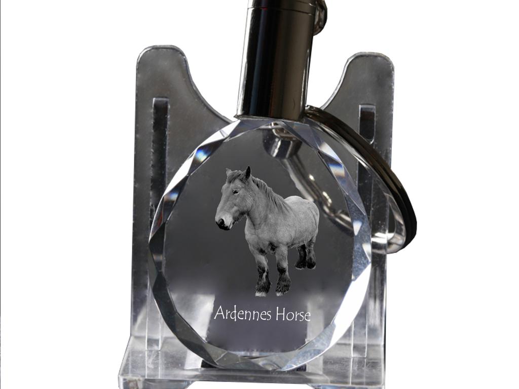Ardennes Horse - pendant with a picture of a horse, crystal key ring in a gift box, unique gift by Art-Dog brand