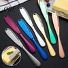 Rust Resistant Kitchen Utensil Stainless Steel Butter Scraper Cheese Knife Jam Spreader with Serrated Blade Ergonomic All In One Handle for