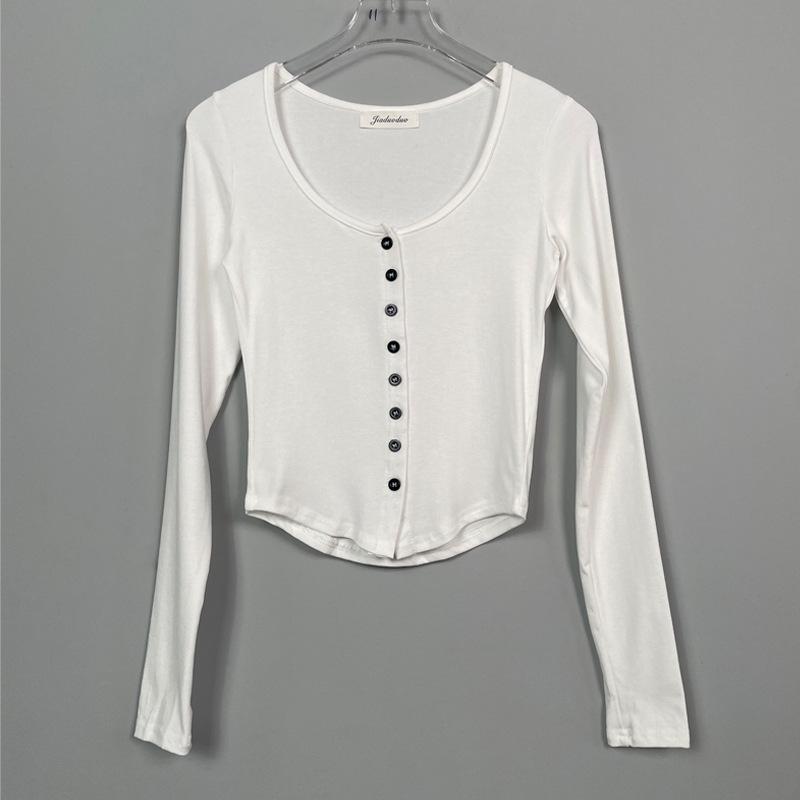 Korean Dongdaemun Retro Dark Purple Sexy Half-Open Collar Tight Long-Sleeve Cardigan Top