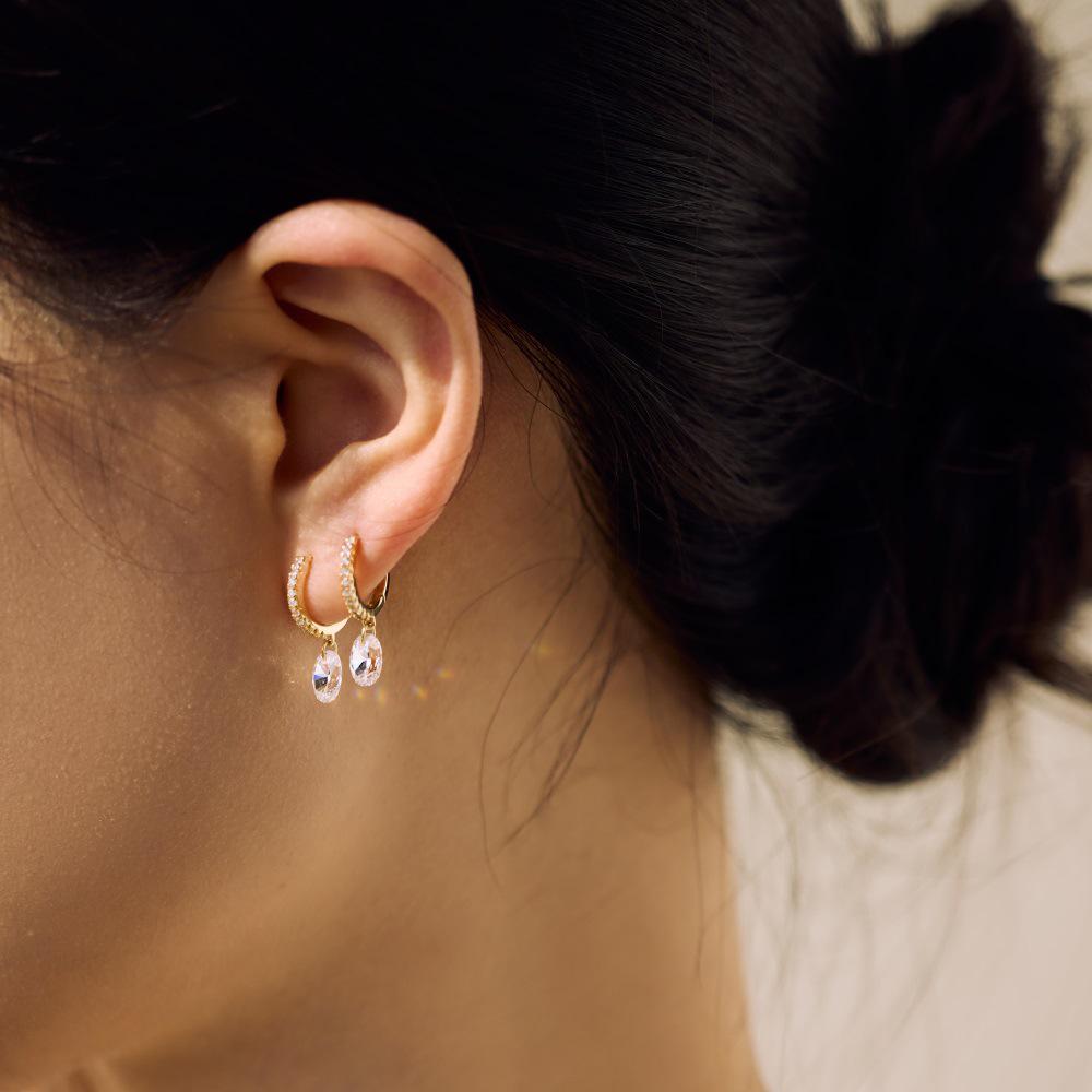 Japanische & Koreanische S925 Sterling Silber Geometrische Zirkon Ohrstecker für Damen - Elegantes, Vielseitiges, Leichter Luxus Modeaccessoire