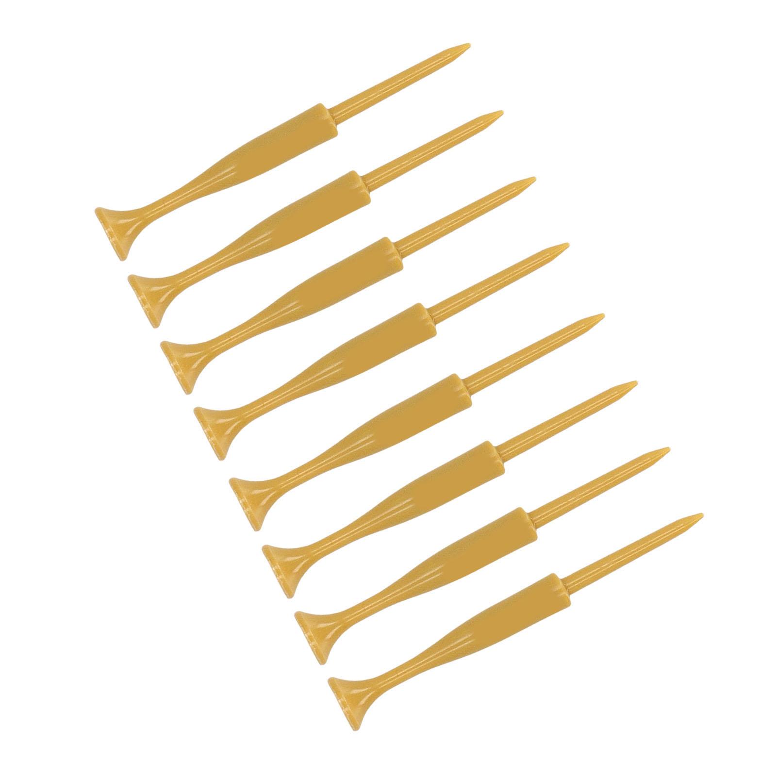 

8 Pcs Course Ball Tee Baseball Bat Shape Wood Color Sturdy Lightweight Plastic Course Ball Holder