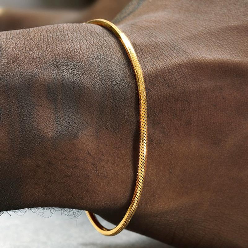 Naszyjnik z łańcuszka ze stali tytanowej o szerokości 1,8 mm, ośmiokątny łańcuszek typu 'snake bone', damski wysokiej jakości łańcuszek swetrowy ze stali nierdzewnej, wszechstronny łańcuszek typu 'snake bone'