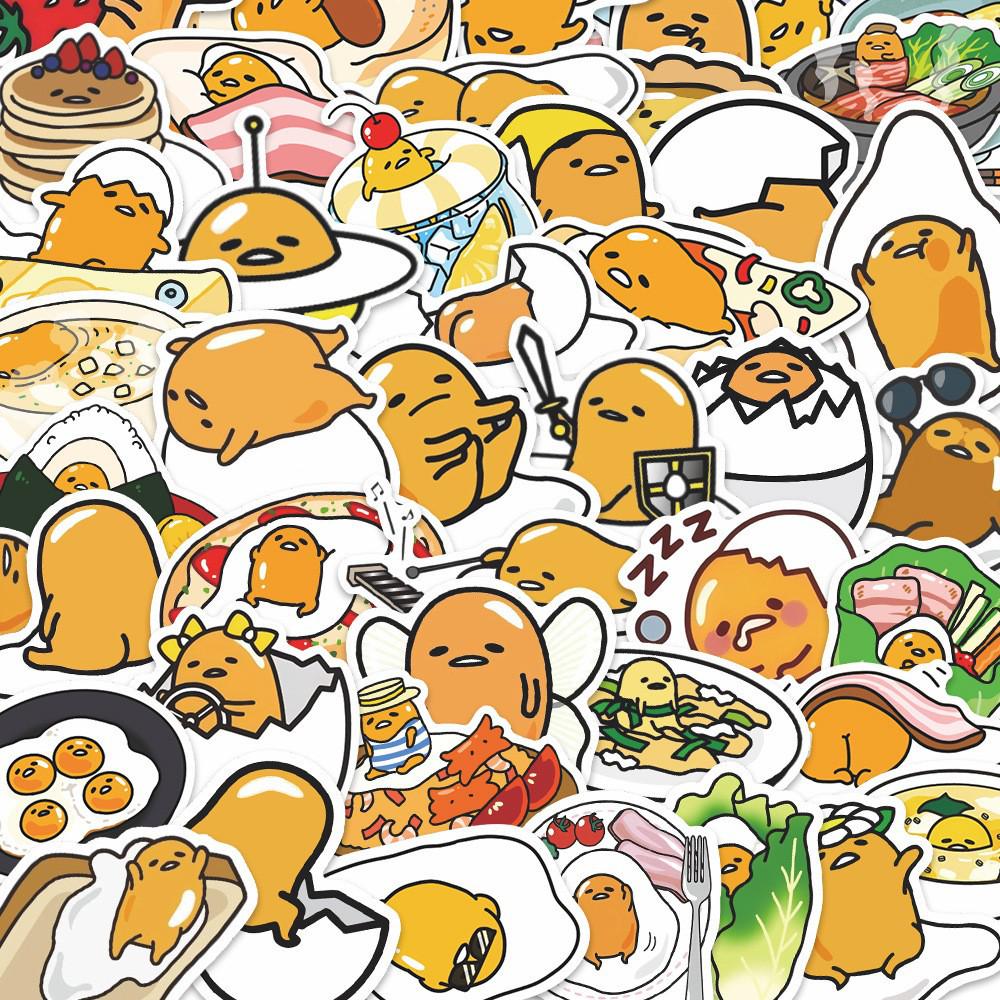 

50 Lazy Egg Yolk Cute Stickers for Journals, Suitcases, Notebooks - Waterproof & DIY-Friendly A289