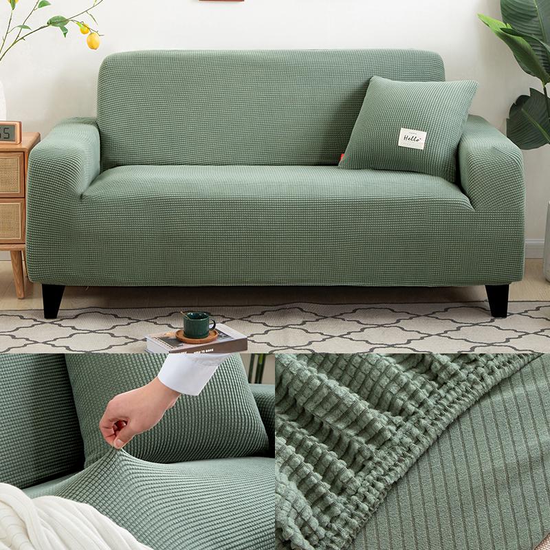 Jacquard Stretch Thick Slipcovers Polar Fleece  Elastic Sofa Covers for Living Room Armchair Cover 1/2/3/4 Seater L Shape Covers