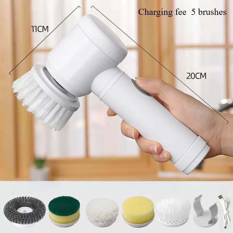 

1PACK Household Multifunctional Kitchen Bathroom Bathroom Dead Corner Bowl Brush Shoe Brush Handheld Wireless Electric Cleaning Brush English neutral color box packaging