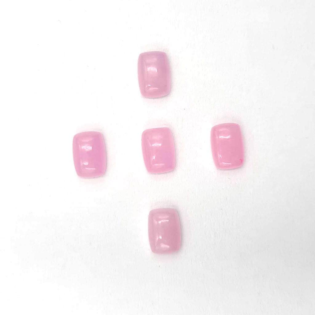 Dyed Pink Jade Cushion Cabochon Loose Gemstone Lot 36 Pcs 5*7 MM 43 CT For Jewelry Making