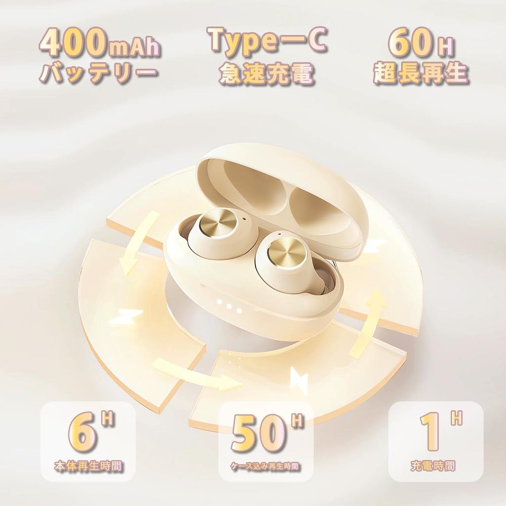 Wireless Bluetooth Sound 2025 Latest Bluetooth 4 Hours Playtime 50 Hours Total Fast Automatic Instant Fully Touch for and Sports Earbuds, Hi-Fi