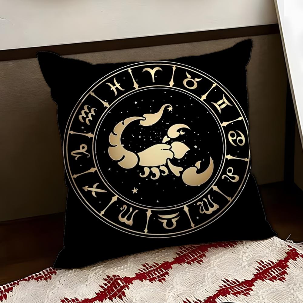 Luxury Twelve Constellation Cushion Cover Reversible Soft Durable Pillow Cover Home  Car MultiScene Use for Daily Comfort