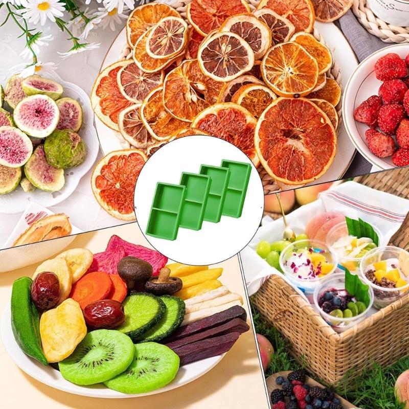 Pack of 4 Reusable Food Molds Silicone Texture Suitable for Freeze Dryer Trays Nonslip Dividers Dishwasher Safe