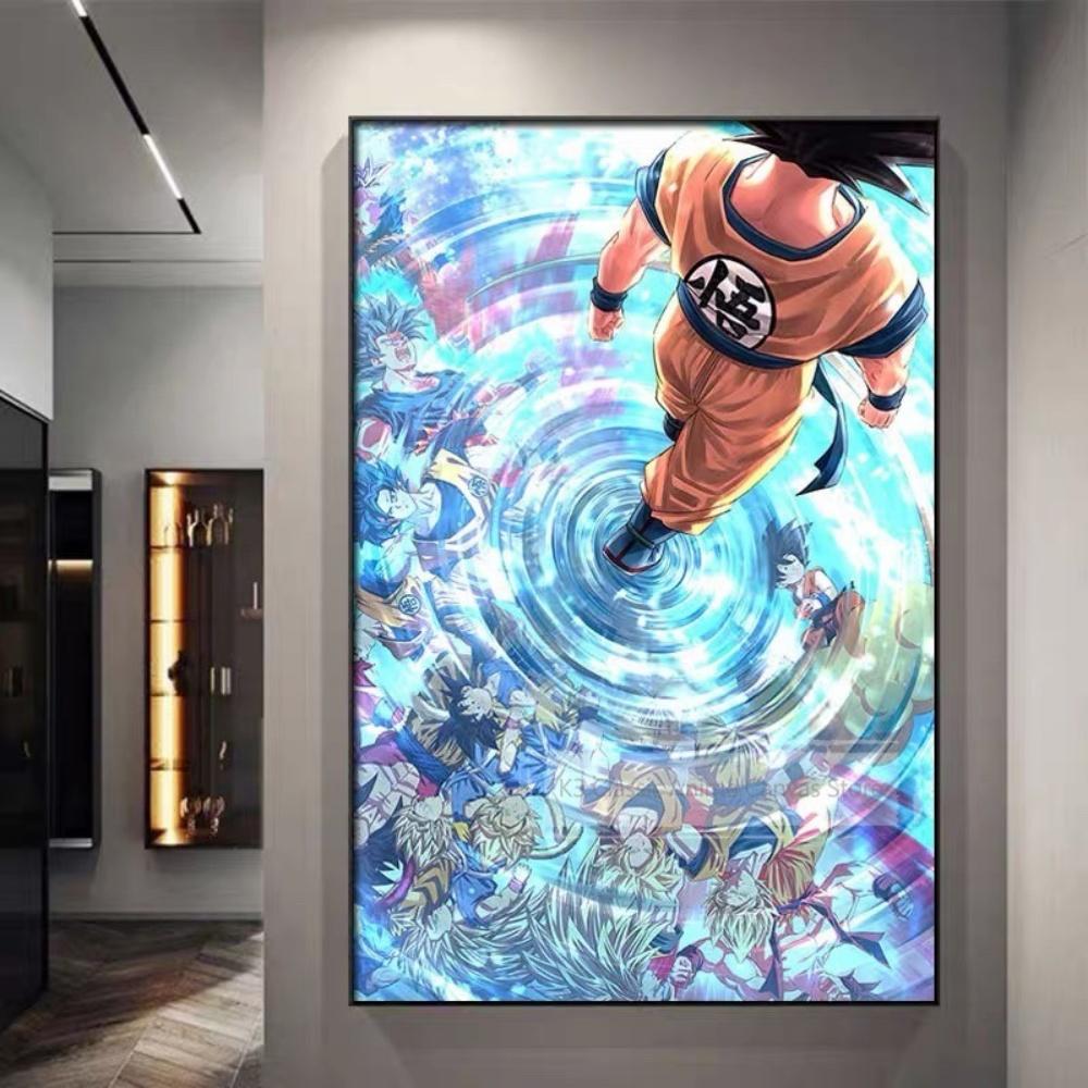 Dragon Ball Starry Night Tapestry  Sun Wukong Super Saiyan Anime Hanging with Gokus Kamehameha Ideal for Otaku Bedroom Decor