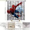 1pc Marvel shower curtain Spider-Man Shower Curtain, Printed Pattern Bathroom Set, Bathroom Decorative Shower Curtain with Hoo