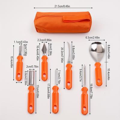 Halloween Pumpkin Carving Tools Set, 1 Set Stainless Steel Carving Knives, Multi Functional Fruit Vegetable Sculpting DIY Kit for Halloween Decoration