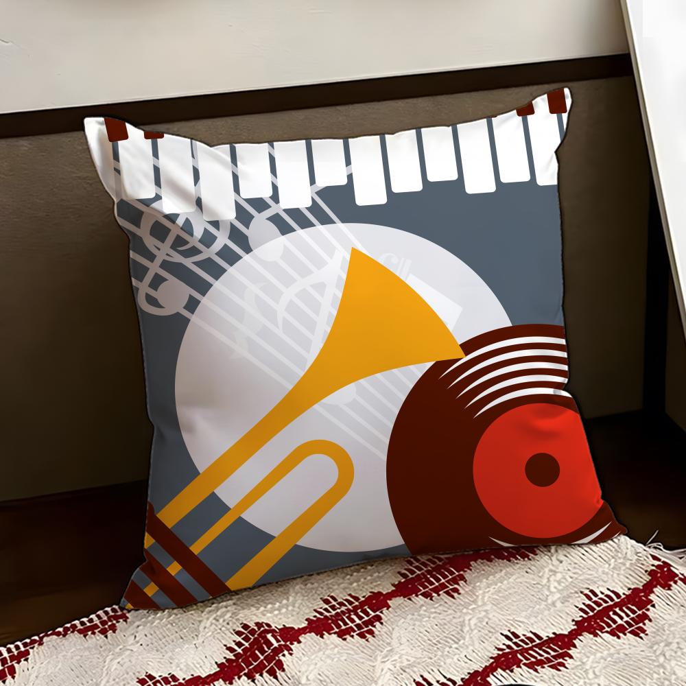 Retro Speaker Piano Rock Cushion Cover Reversible Soft Durable Pillow Cover Home  Car MultiScene Use for Daily Comfort