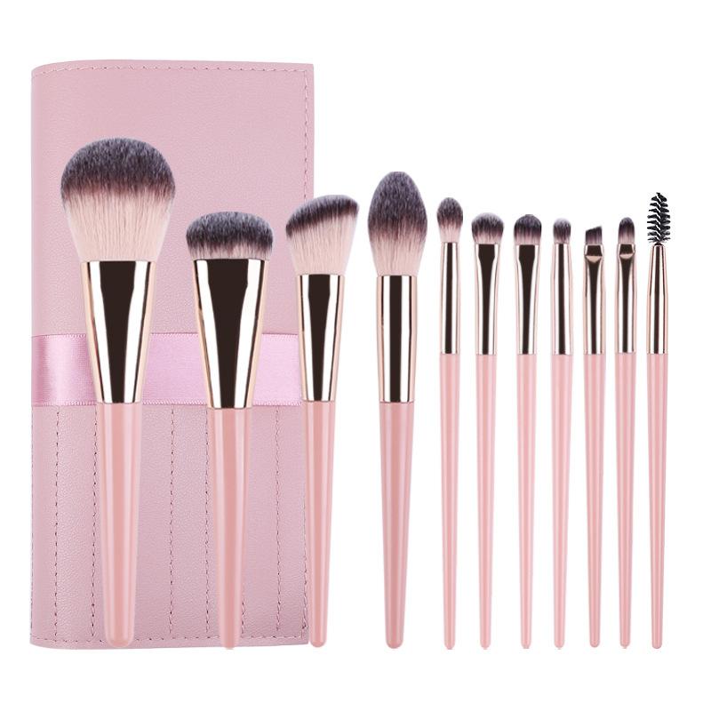 New Beauty Tool Set Eyeshadow Blush Loose Powder Lip Brush Storage Bag 11 Portable Makeup Brushes Complete Set 11 makeup brush set