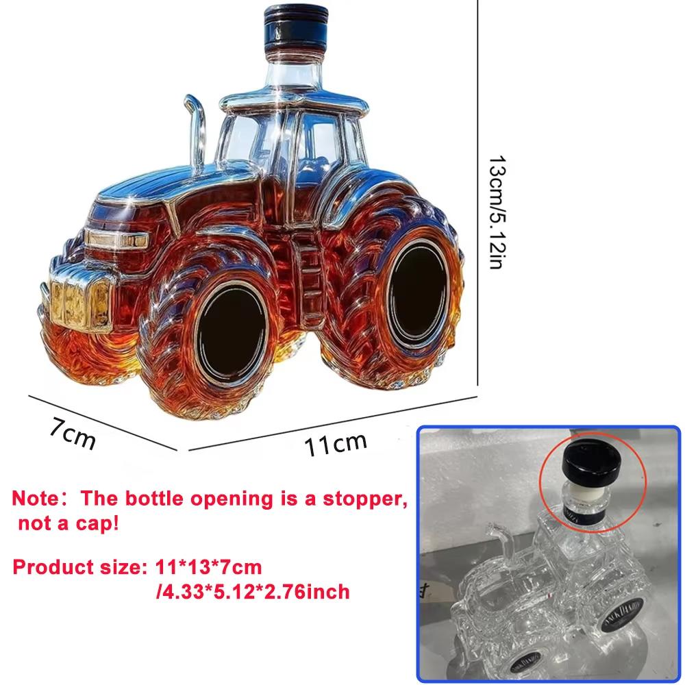 

300мл/350мл Стеклянные бутылки для виски в форме трактора Декантеры для алкоголя Домашний декор Пустой Автомобильный декантер для виски Бутылка для текилы Для Офиса