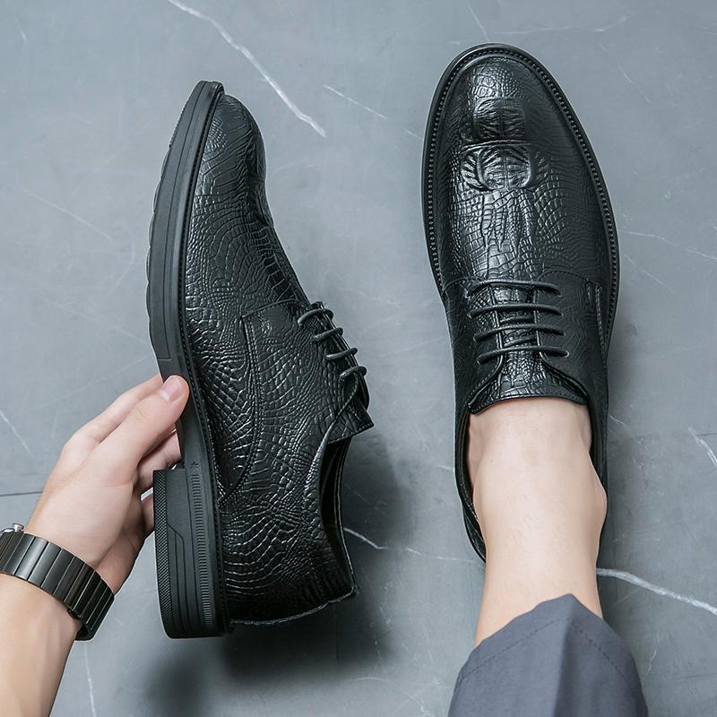 Fashion Men Leather Shoes Lace Up Oxfords High Quality Dress Business Shoes Luxury All-Match Wedding Party Shoes Man Zapatos Hombre