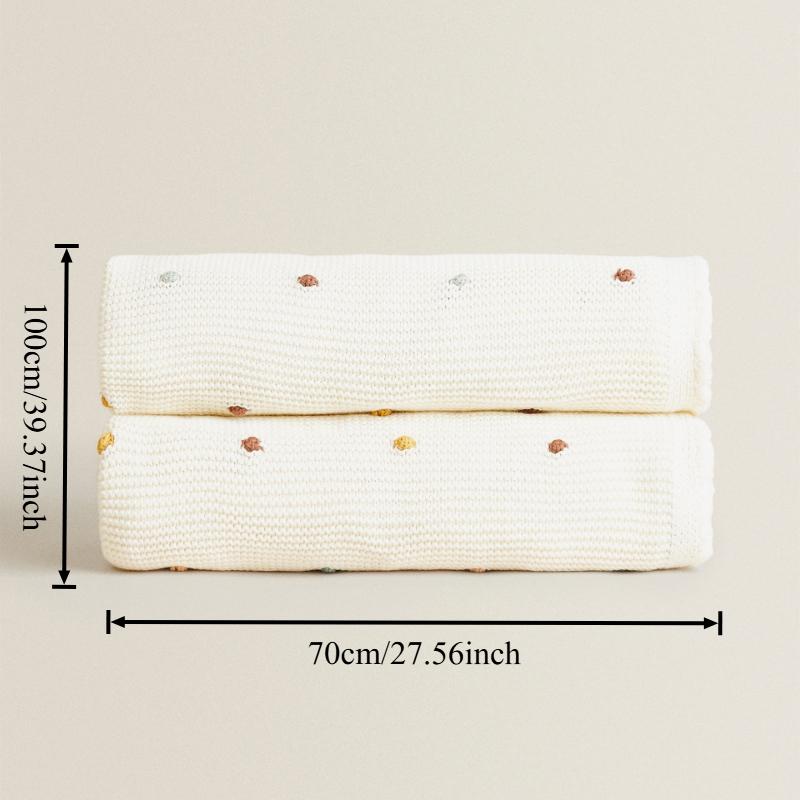Cotton Hook Edge Blanket Office Nap Knitted Blanket Home Sofa Air Conditioning Spotted Rice White Blanket All-season