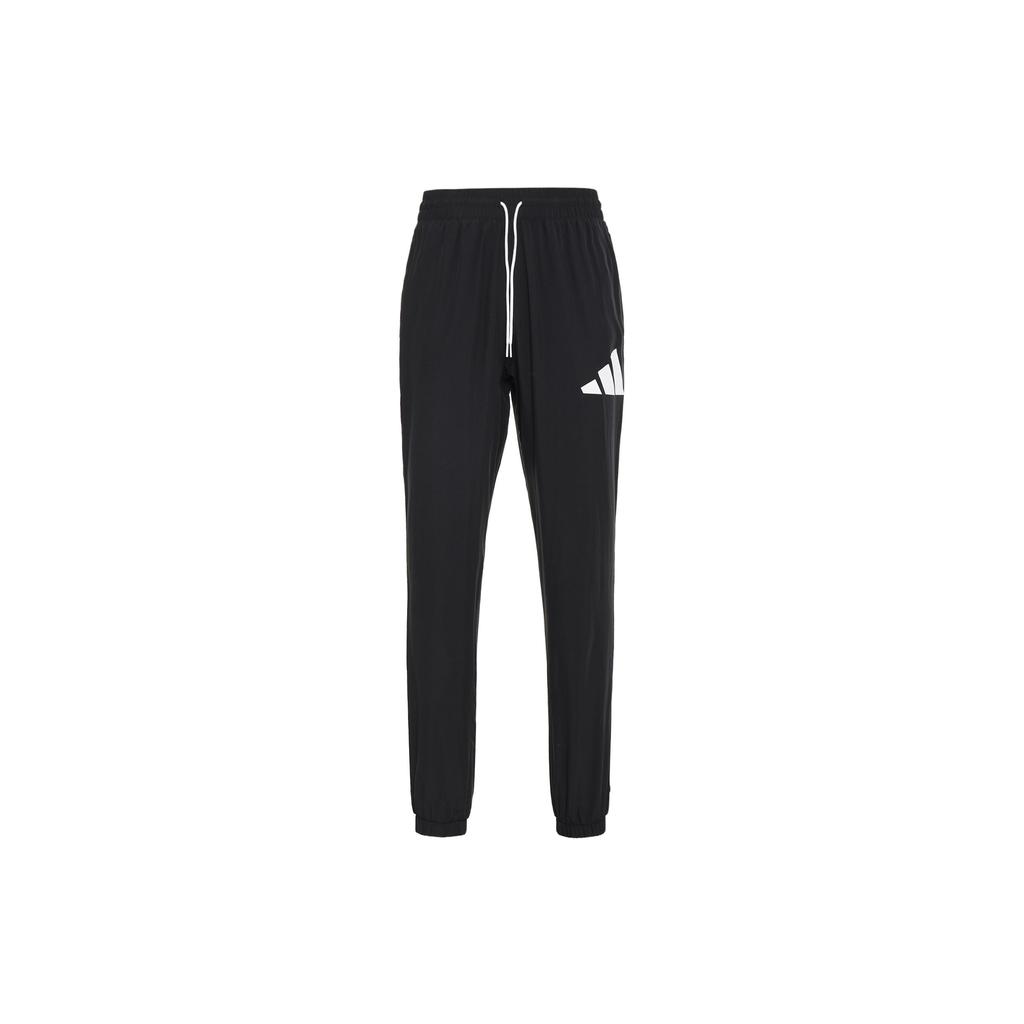 Adidas Originals Trefoil Solid Casual Basketball Pants Men Bottoms Black HF4198
