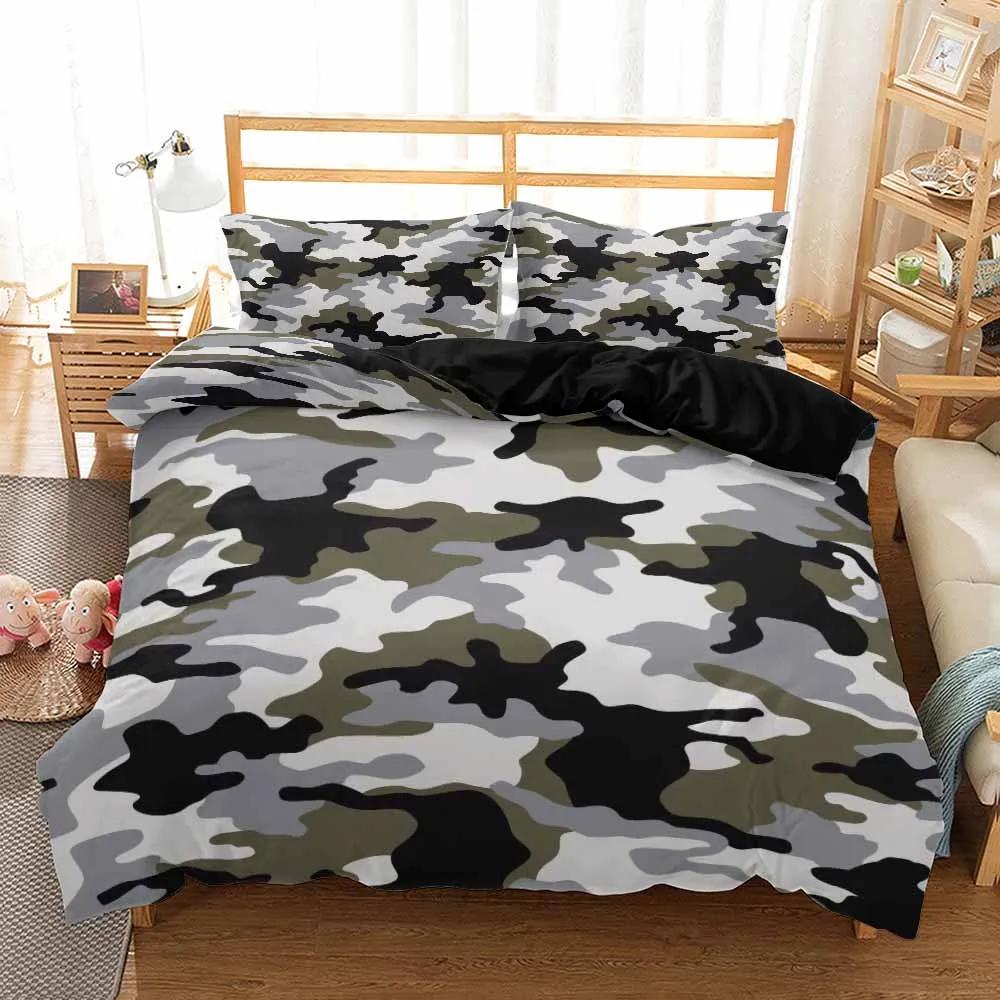 3D Tarnmuster Bettwäsche-Set Design Heimtextilien Coole Jungen Mädchen Kinder Erwachsene Bettbezug-Set Weiche Deckenbezüge Mit Kissenbezug 3 Teile