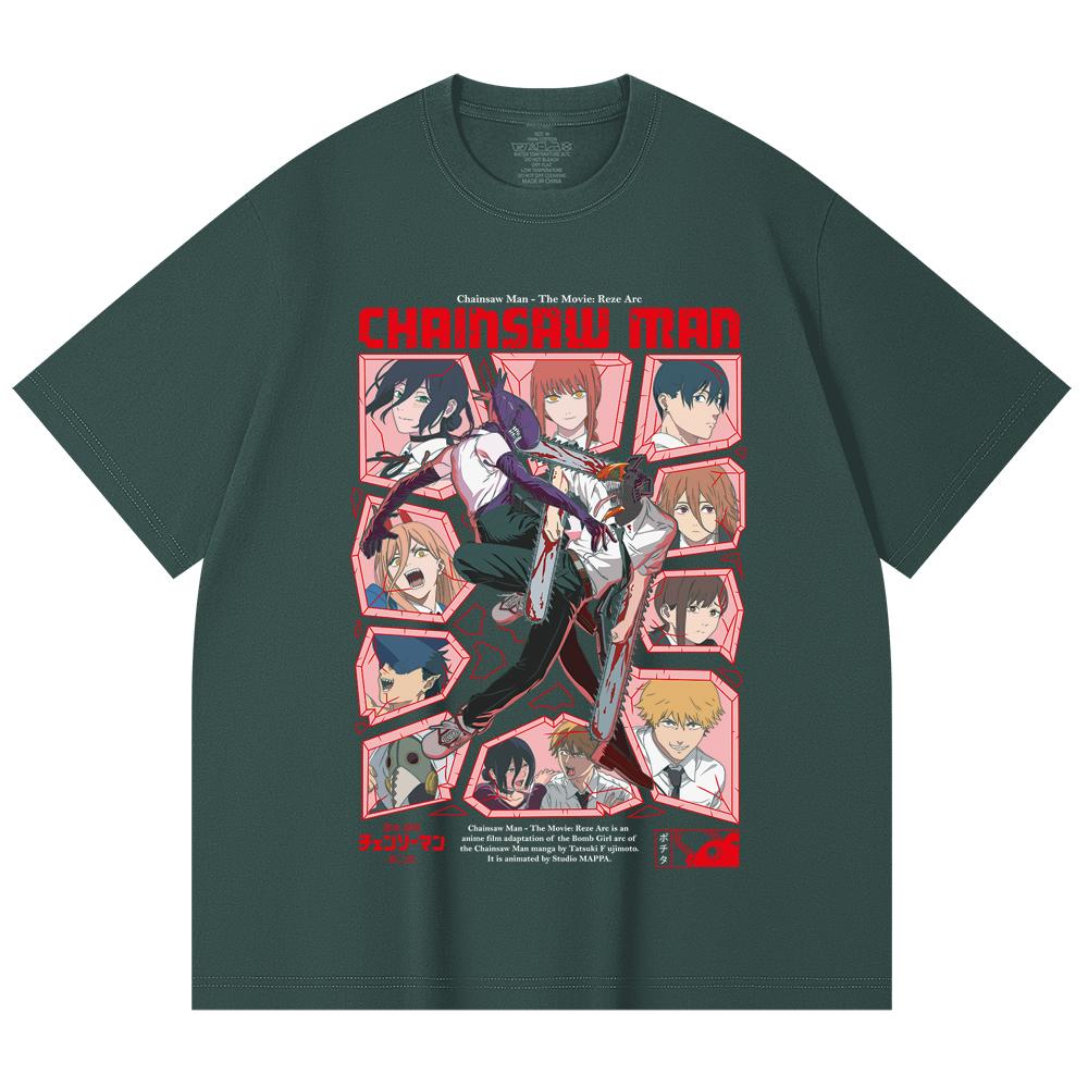 230 Gsm 100% Cotton Chainsaw Man V18 Reze Arc Print Unisex Heavy Cotton T Shirt