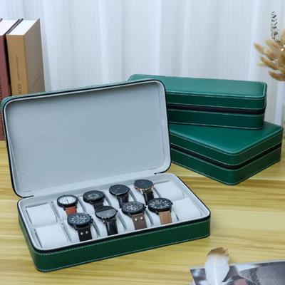 New 10/12 Girds Portable Watch Storage Boxes Organizer ,Classic Style Multifunctional Watch Display Box,Elegant Green Box