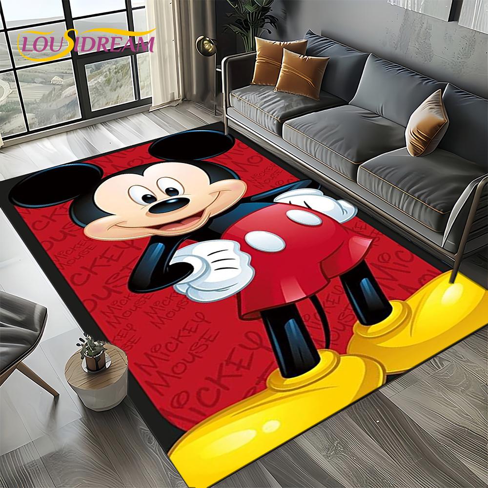 Mickey Minnie Mouse Donald Duck Cartoon Carpet Rug for Bedroom Living Room Home Sofa Decoration,kids Large Decor Floor Mat Gift