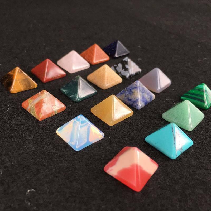 Crystal Healing Chakra Pyramid Stone Set Featuring Unique Natural Quartz Crystals For Spiritual Growth