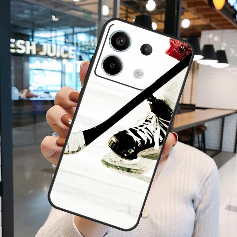 Hockey Stick and Puck Case For Xiaomi Redmi Note 11 9 10 12 13 14 15 Pro Plus Redmi 15 15C 10C 12C 13C 14C Cover