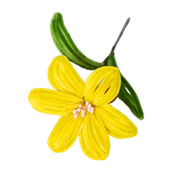 

Finished Pipe Cleaner Flower Craft Handmade Artificial Lily Flower Valentine s Day Gifts for Women Mom Grandma Girlfriend on Birthday Mother s Day жовтий