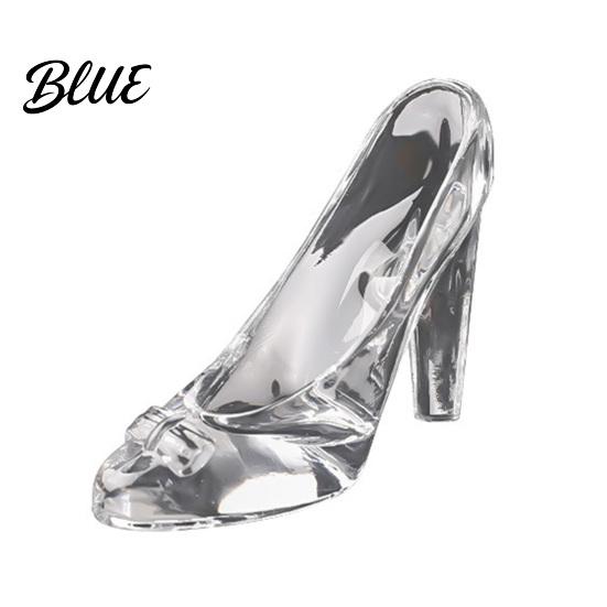 Shiny Transparent Figurine Crystal-Clear Glass Shoe Ornament High Heel Figurine