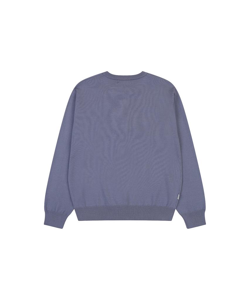 NOWANDTOMORROW Crew Neck Pullover Sweater [Blue]