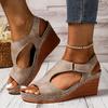 Fashion Plus Size Fashion Wedge Sandals for Women Summer 2025 Casual Non Slip Beach Shoes Woman Peep Toe Platform Roman Sandalias Mujer
