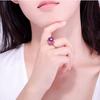 18K Rose Gold Colored Natural Amethyst Ring with Six Claws Temperament, Colored Gemstone Diamond Style Ring, Open Ring