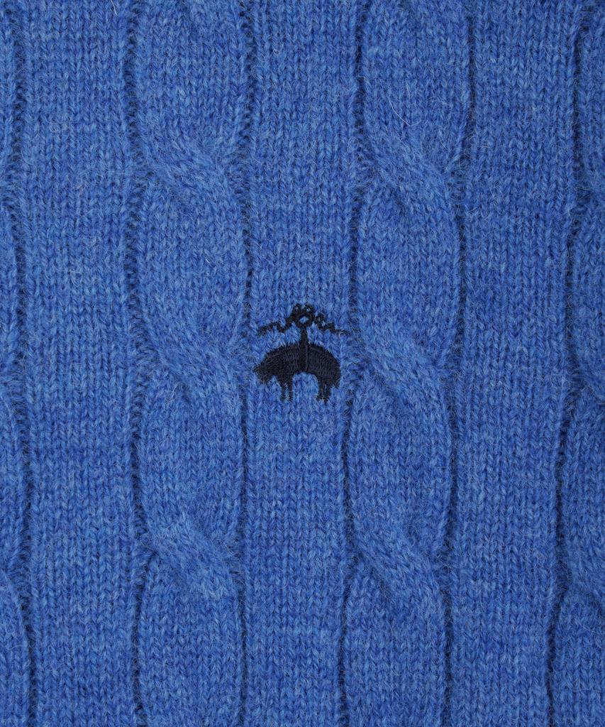 BROOKS BROTHERS Shetland Cable Pullover Sweater (Blue) (Bbwrmog421)