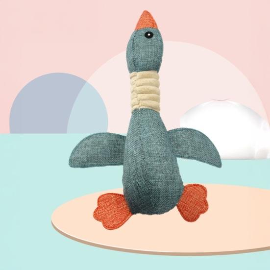 Indestructible Goose Dog Toy for Heavy Chewers Pet Stuffed Wild Goose Chew Toy with Squeaker Supports Healthy Chewing Instincts