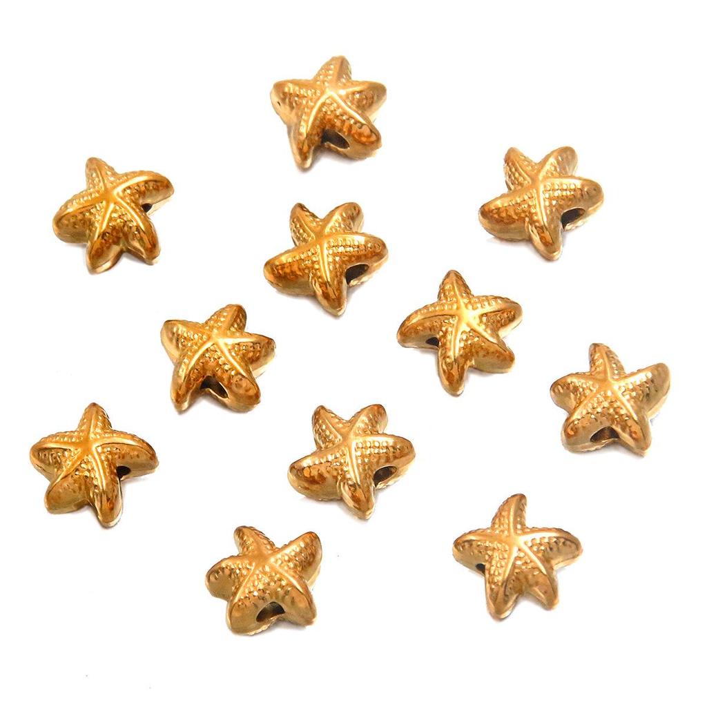 Retro Ocean-Themed Stainless Steel Beaded Pendants: Starfish, Seahorse, Sea Turtle for DIY Bracelets & Necklaces