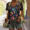 Short Sleeved Trendy Versatile Fashion Loose Top Summer Thin V-neck T-shirt