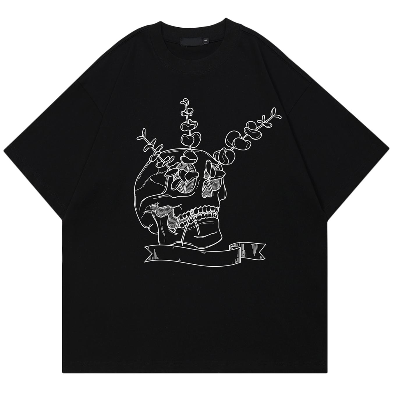 

Уличная футболка унисекс с забавным черепом и рисунком