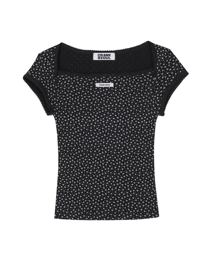 CRANK Scallop Floral Eyelet Top_Black