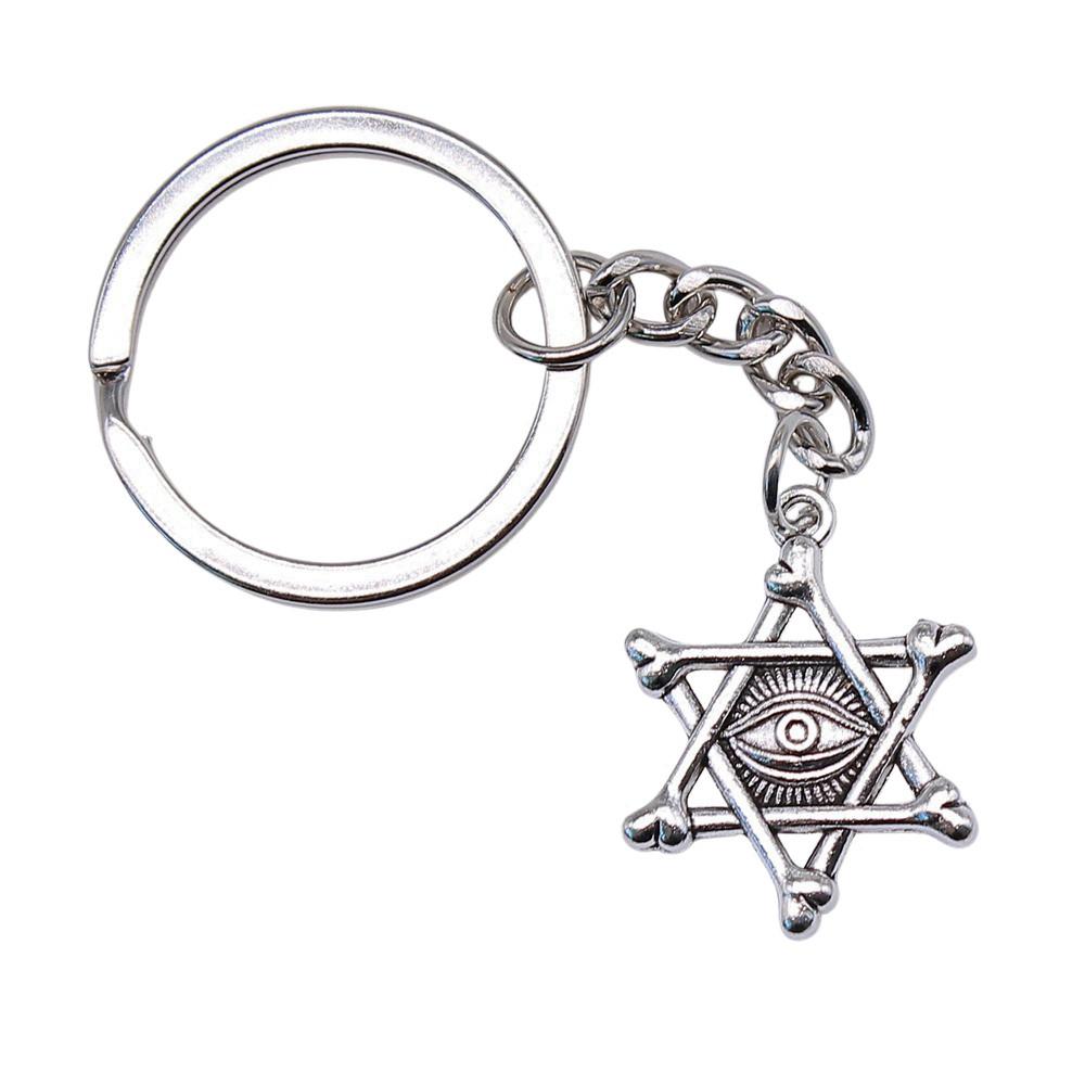 Celtic Knot Charm Hexagram Keychain Irish Amulet Key Ring 28mm Ring