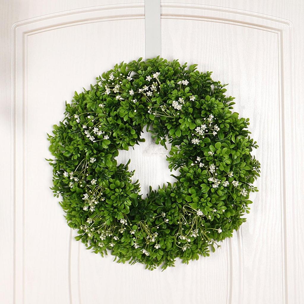 Green Leaf Wreath Decorative Door Wreath Artificial Spring Wreath Home Decoration 40x40x10cm