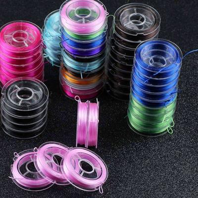 Home Party Supplies Flacher elastischer Draht, 1 Stück, 9,1 m/Rolle, Stretchschnur, Bastelbedarf, Kordeln, Linie für die Schmuckherstellung, DIY-Perlenstickerei, Kristall, DIY-Perlenstickerei