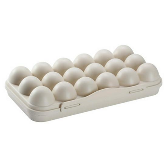 Stackable 18-Grid Egg Storage Box with Snap-On Lid, Anti-Collision & Breakage.