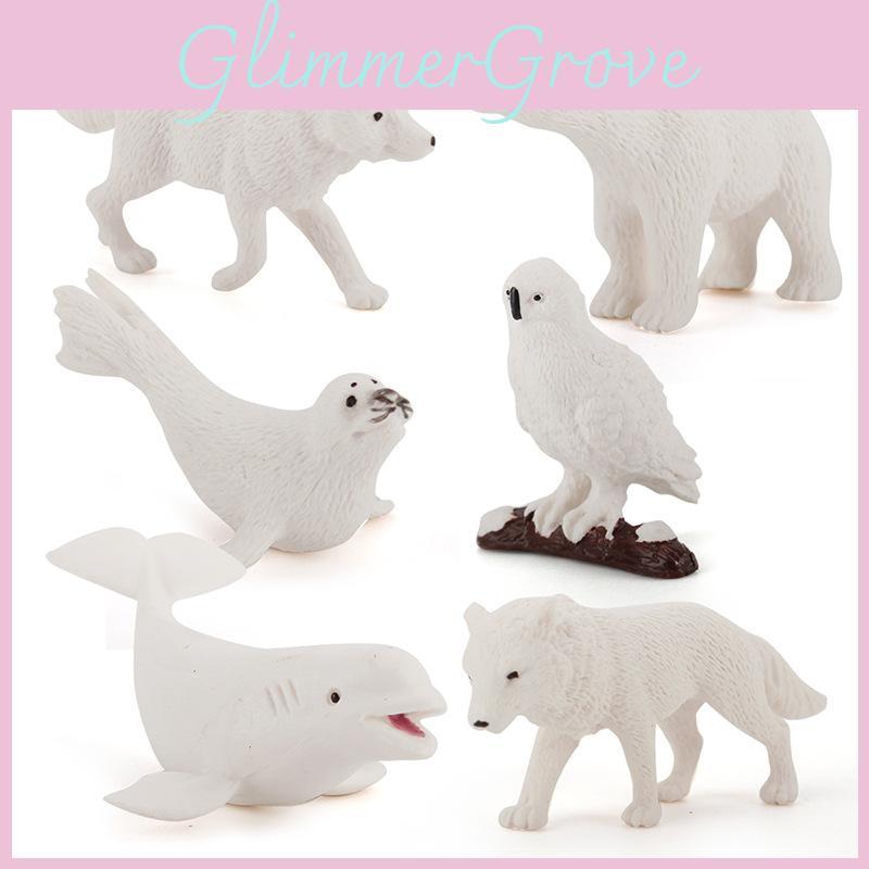 Realistic Pvc Polar Bear White Fox Seal And Beluga Whale Handcrafted Animal Models