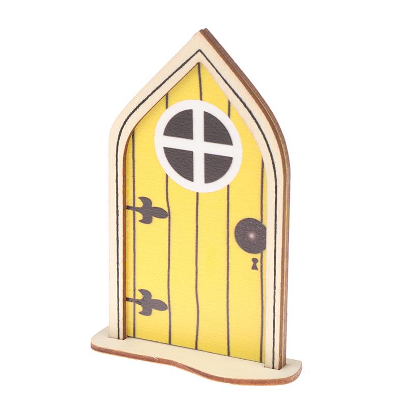 DIY Wooden Fairy Elf Door Craft Kit Christmas Door Decoration Vintage Miniature Fairy Garden Decor Dollhouse Accessories