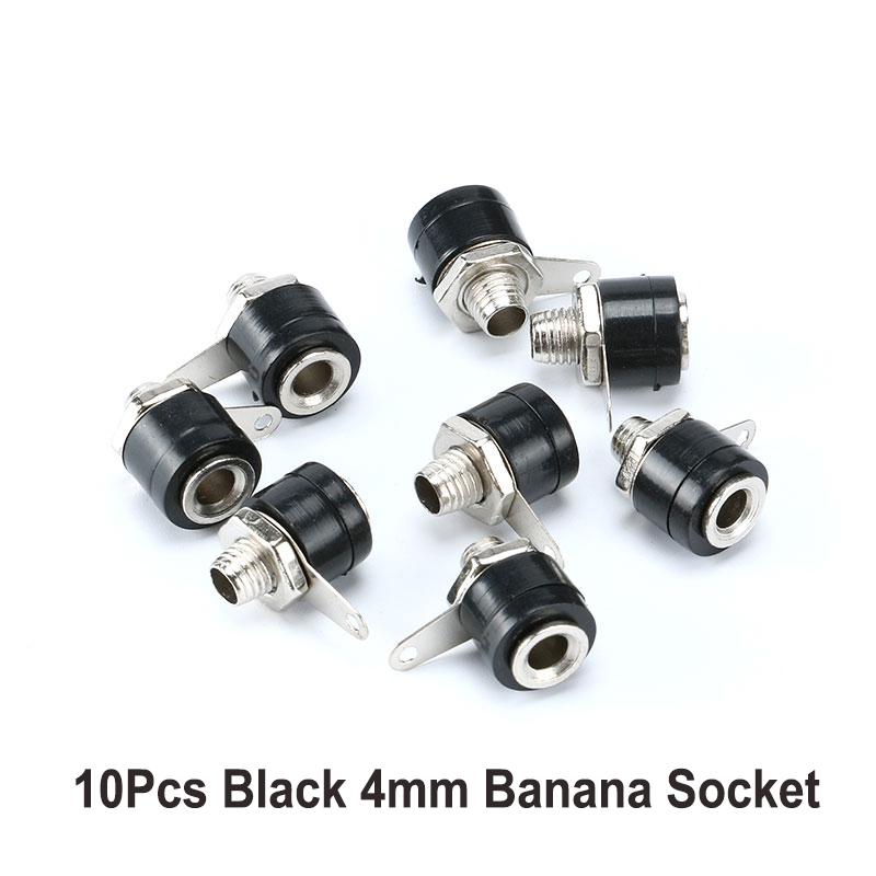 10pcs/lot 4mm Banana Socket Female Jack 4mm Banana Binding Post for Banana Plug Terminal Connector Black Red DIY Adapter