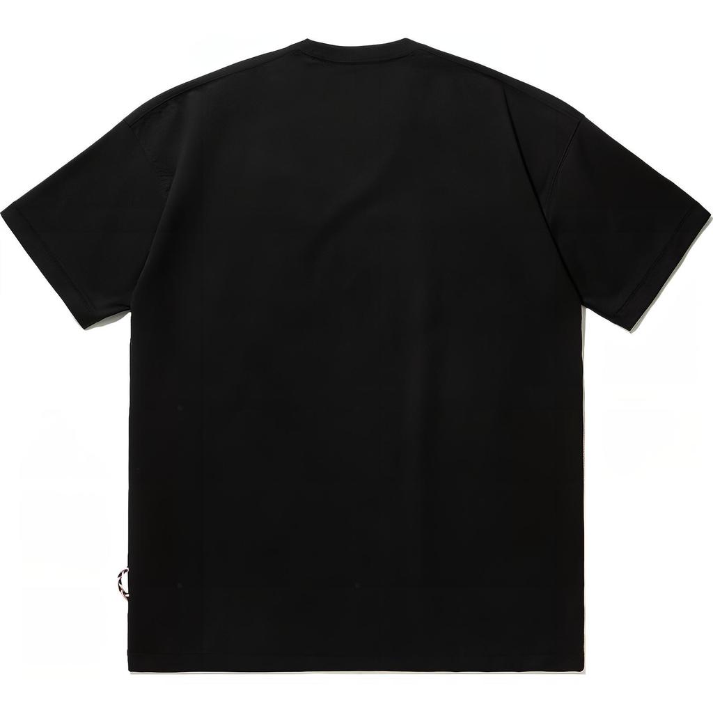 Li Ning Star Round Neck Comfortable Versatile Breathable Loose Short Sleeve T-Shirt Unisex T-Shirts Black AHSU257-3