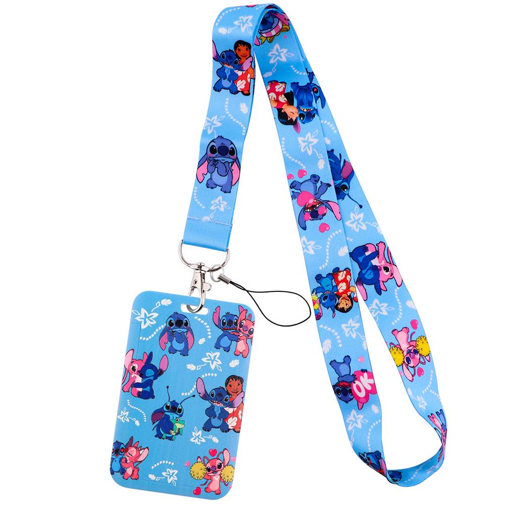 Cute Planet Plushie ID Card Holder with Slide Case & Lanyard for Phone and Access Cards