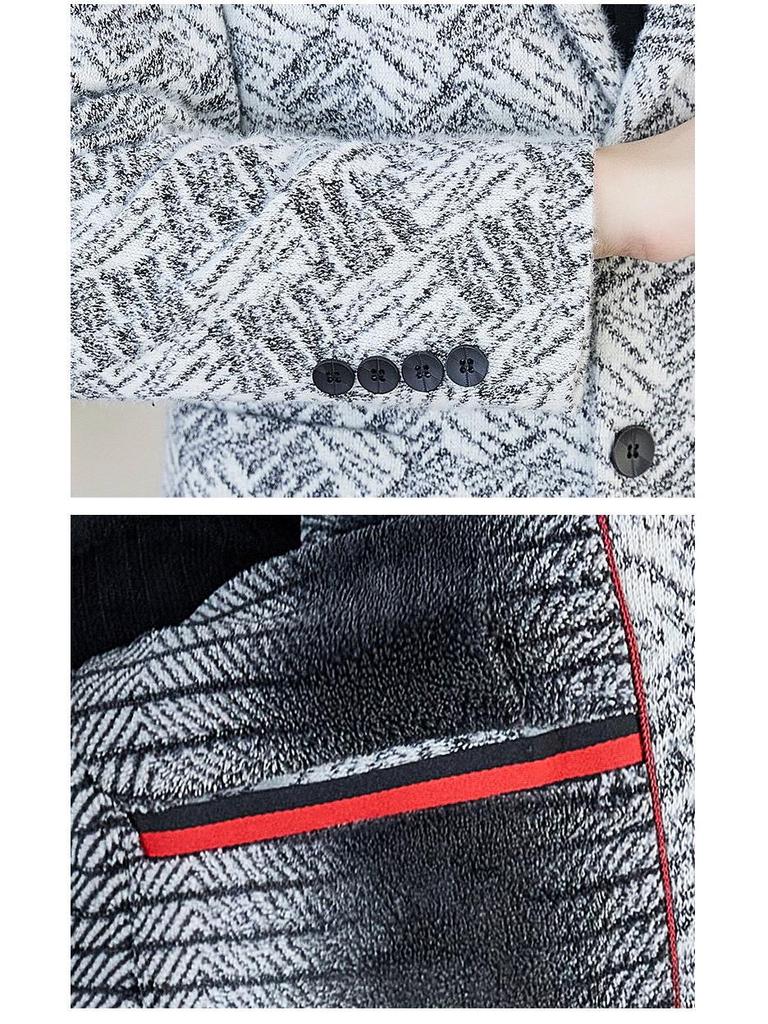 Men's Fashionable Lapel Plus Velvet Jacket - 2025 Autumn/Winter Casual Versatile Style