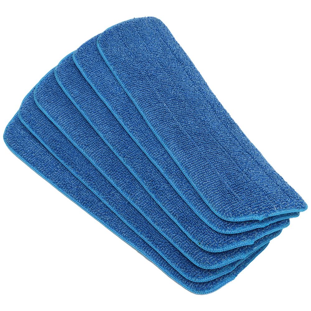 

6 Pack Microfiber Replacement Mop Pads Blue Washable Mop Refill Tile Floor